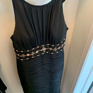 Black cocktail dress with gold embroidery Size 14